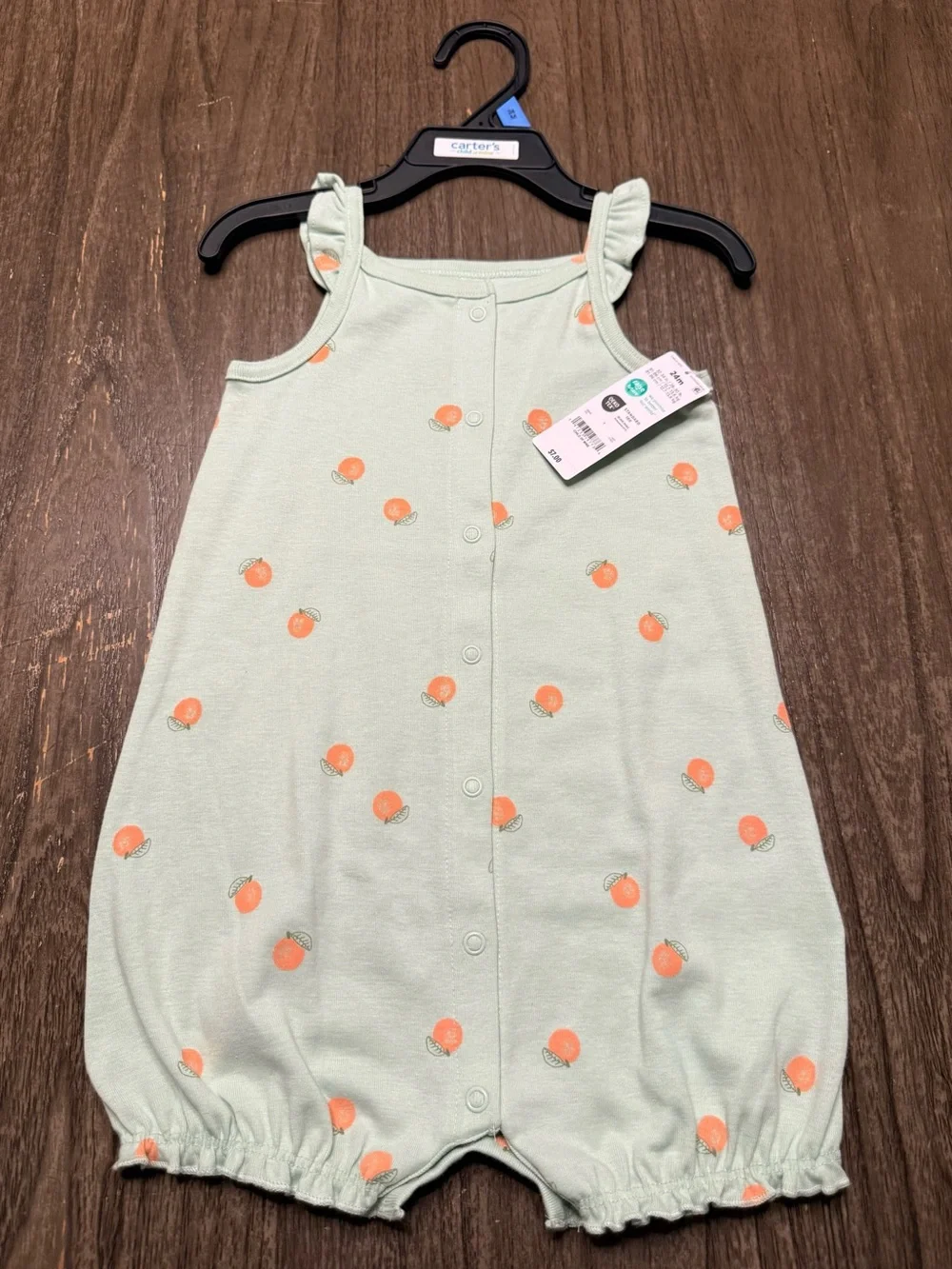 Carter's Mint Green Peachy Print Romper